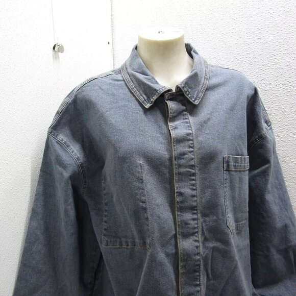 NEW UNISON LABEL Womens Oversized Denim Shirt Jacket Size XL Denim Blue - Picture 8 of 12